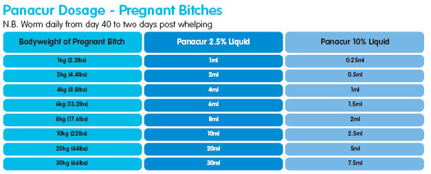 Panacur Pregnant Bitch Dosing Chart